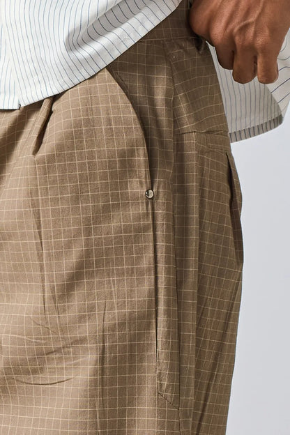 Grid Wide Leg Trousers