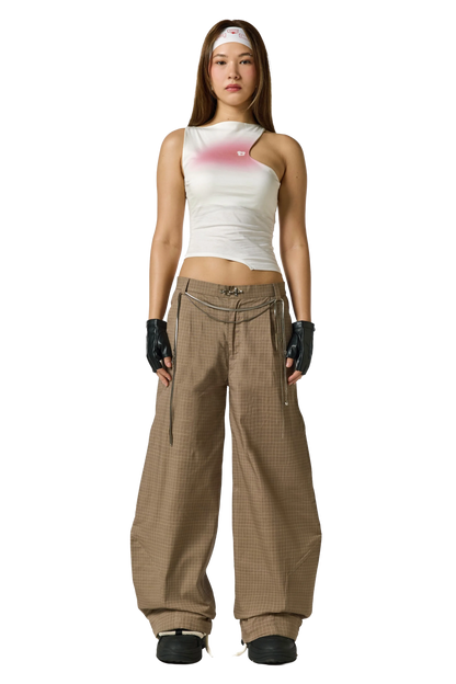 Grid Wide Leg Trousers