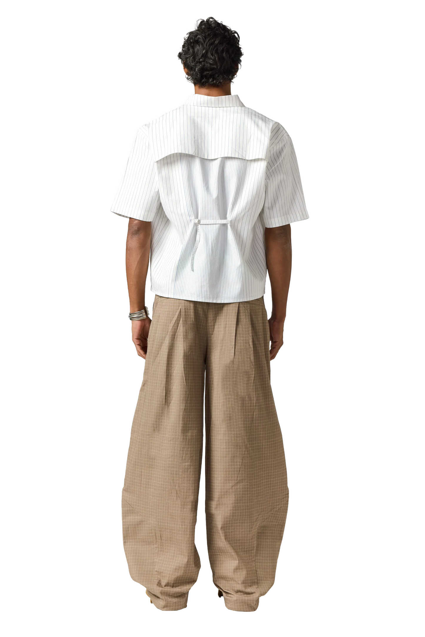 Grid Wide Leg Trousers